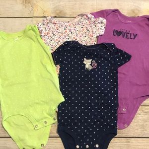 Set of 4 toddler girl onesies